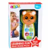 LEAN TOYS Interaktyvus kūdikio telefonas Meškiukas su veidrodžiu, barškučiu, šviesomis ir garsais