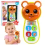 LEAN TOYS Interaktyvus kūdikio telefonas Meškiukas su veidrodžiu, barškučiu, šviesomis ir garsais