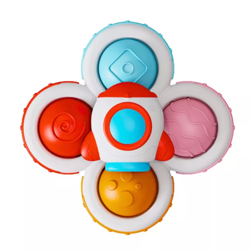 LEAN TOYS Žaislai mažiems vaikams Sensoriniai suktukai su siurbtuku Pop-It Spalvoti 3 vnt.