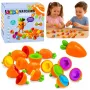 LEAN TOYS Edukacinis morkų rūšiuotuvas, derinantis formas ir spalvas, 12 vnt.