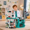LEAN TOYS Didelis medicinos rinkinys su gydytojo stalu, šviesomis, garsais ir 77 priedais