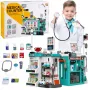 LEAN TOYS Didelis medicinos rinkinys su gydytojo stalu, šviesomis, garsais ir 77 priedais