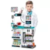 LEAN TOYS Didelis medicinos rinkinys su medicinine lentele, gydytojo šviesomis, garsais ir aksesuarais, 61 vnt.