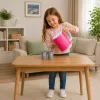 LEAN TOYS Vaikiškas virdulys su puodelių rinkiniu, garsai ir šviesos, rožinė