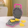 LEAN TOYS Virtuvės rinkinys su vaflių keptuvu ir maišytuvu, keičiamais antgaliais, šviesomis ir garsais, rožinis