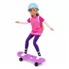 LEAN TOYS Anlily Lėlė su Violetiniu Paspaustuku, Šalmu ir Ilgu Megztiniu