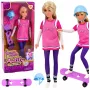 LEAN TOYS Anlily Lėlė su Violetiniu Paspaustuku, Šalmu ir Ilgu Megztiniu