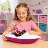 LEAN TOYS Anlily Lėlė su Motorine Valtele, Šuneliu, Liemenėle, Lentos Priedų Rinkiniu