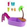 LEAN TOYS Anlily Lėlė su Baseinu, Čiuožykla, Palme ir Paplūdimio Aksesuarais