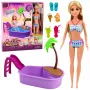 LEAN TOYS Anlily Lėlė su Baseinu, Čiuožykla, Palme ir Paplūdimio Aksesuarais