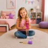LEAN TOYS Anlily lėlė su rožine suknele, rankine, papuošalais, aksesuarų rinkiniu