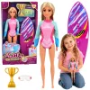 LEAN TOYS Anlily banglentininkė lėlė su hidrokostiumu ir banglenčių aksesuarų rinkiniu