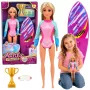 LEAN TOYS Anlily banglentininkė lėlė su hidrokostiumu ir banglenčių aksesuarų rinkiniu