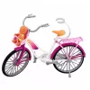 LEAN TOYS Anlily lėlė rožine suknele su dviračiu ir kėdute kūdikiui