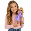 LEAN TOYS Anlily mados lėlė su violetine suknele, širdelėmis ir rankinės aksesuarų rinkiniu