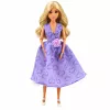 LEAN TOYS Anlily mados lėlė su violetine suknele, širdelėmis ir rankinės aksesuarų rinkiniu