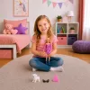 LEAN TOYS Anlily Fashion Doll in Pink Dress, White Dog, Purse, Glasses Set