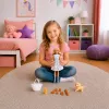 LEAN TOYS Anlily Lėlė su Šunimi, Gėlėta Suknele, Krepšiu, Užkandžiais, Aksesuarų Rinkinys