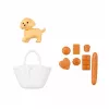 LEAN TOYS Anlily Lėlė su Šunimi, Gėlėta Suknele, Krepšiu, Užkandžiais, Aksesuarų Rinkinys