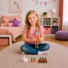 LEAN TOYS Anlily lėlė su baltu triušiu ir morkomis bei morkų stovu
