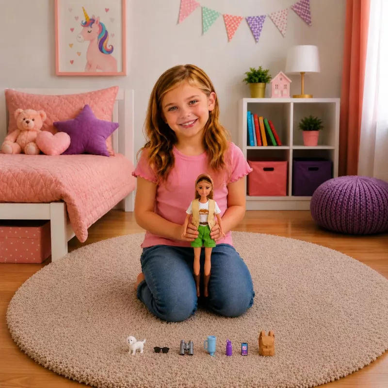 LEAN TOYS Anlily Traveler Doll with Dog Backpack Accessories Set