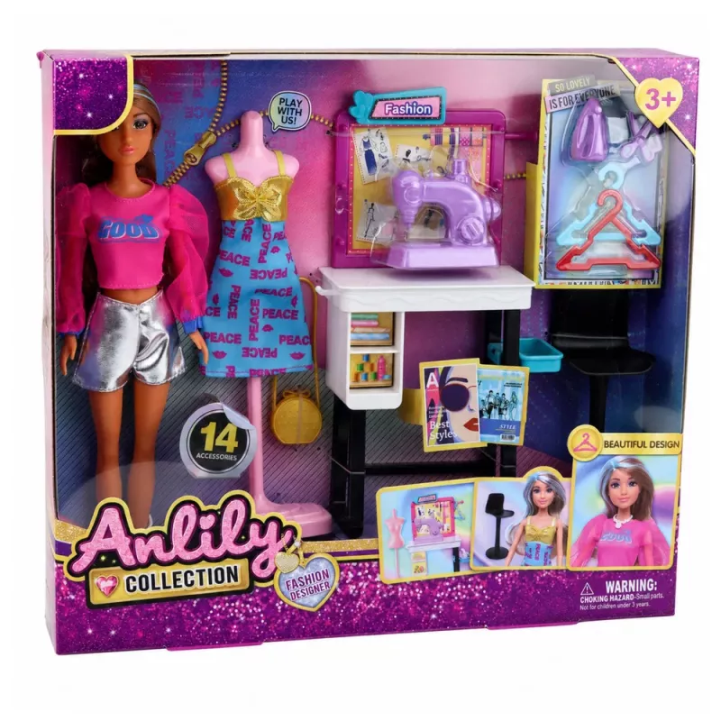 LEAN TOYS Anlily Doll Fashion Designer Clothes Sewing Machine Furniture Mannequin