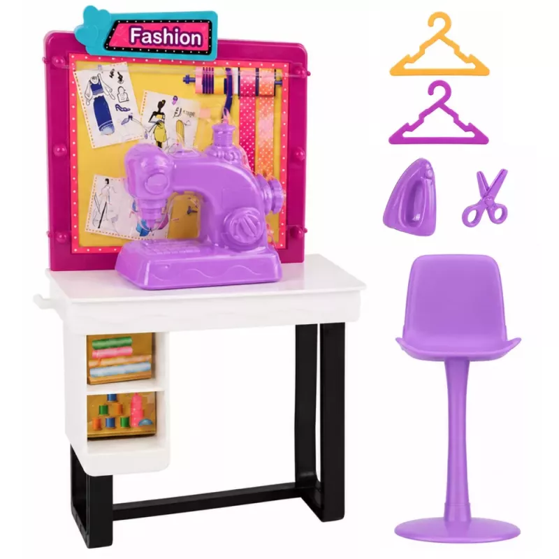 LEAN TOYS Anlily Lėlės Siuvėjos Mados Dizainerio Siuvimo Mašinos Baldų Aksesuarai