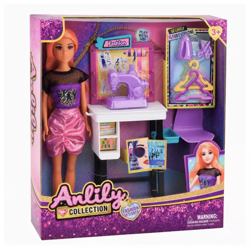 LEAN TOYS Anlily Lėlės Siuvėjos Mados Dizainerio Siuvimo Mašinos Baldų Aksesuarai