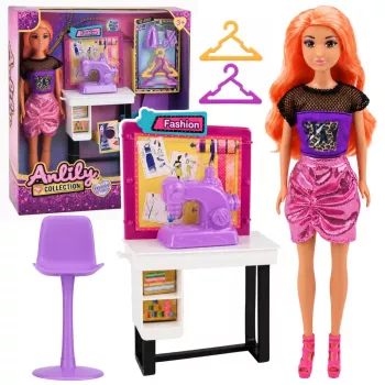 LEAN TOYS Anlily Lėlės Siuvėjos Mados Dizainerio Siuvimo Mašinos Baldų Aksesuarai