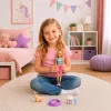 LEAN TOYS Anlily lėlė su šuniuku ir aksesuarais lovelės komplektas