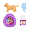 LEAN TOYS Anlily lėlė su šuniuku ir aksesuarais lovelės komplektas