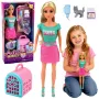 LEAN TOYS Anlily lėlė su augintinio nešikliu kačiuku pilka aksesuarų rinkinys