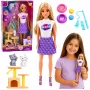 LEAN TOYS Anlily Lėlė su Kačiukais, Draskymo Stulpu, Kačių Aksesuarais, Dubenėliais ir Žaislais