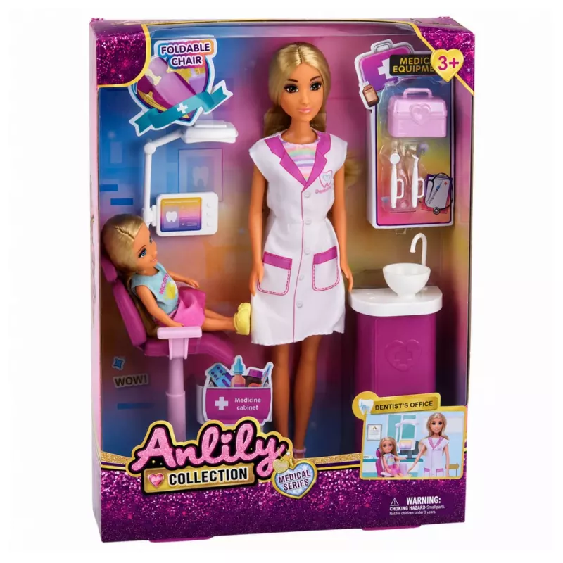 LEAN TOYS Anlily Dentist Doll Office Dental Chair Accessories Set