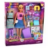 LEAN TOYS Anlily Traveler Doll with Suitcase Travel Pillow Laptop Accessories