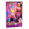 LEAN TOYS Anlily Fashion Doll in Pink Dress Set with Handbags, Shoes, and Accessories