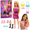 LEAN TOYS Anlily Fashion Doll in Pink Dress Set with Handbags, Shoes, and Accessories
