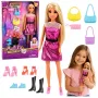 LEAN TOYS Anlily Fashion Doll in Pink Dress Set with Handbags, Shoes, and Accessories