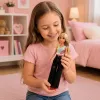 LEAN TOYS Anlily mados lėlė su tamsiais džinsais, spalvinga viršutine dalimi, šviesiais plaukais