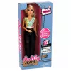 LEAN TOYS Anlily mados lėlė su tamsiais džinsais, spalvinga viršutine dalimi, šviesiais plaukais