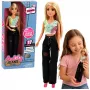 LEAN TOYS Anlily mados lėlė su tamsiais džinsais, spalvinga viršutine dalimi, šviesiais plaukais