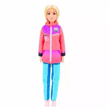 LEAN TOYS Anlily Lėlės Žiemos Sporto Rinkinys: Slidės, Snieglentė, Sniego Motociklas, Drabužiai