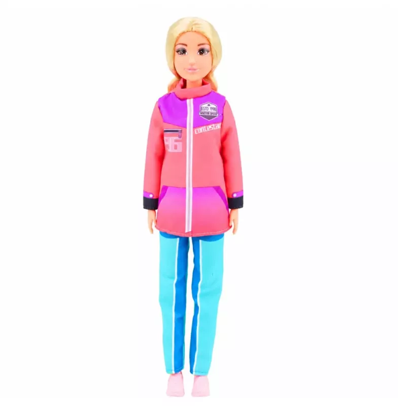 LEAN TOYS Anlily Lėlės Žiemos Sporto Rinkinys: Slidės, Snieglentė, Sniego Motociklas, Drabužiai