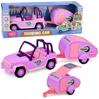 LEAN TOYS Visureigis su Kemperiu Garsai Rožinis Kelionių Rinkinys