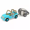 LEAN TOYS Visureigis su priekaba ir garsais Mėlynas turistinis rinkinys