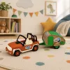 LEAN TOYS Visureigis su Priekaba Garsai Žalia ir Ruda Turistų Rinkinys