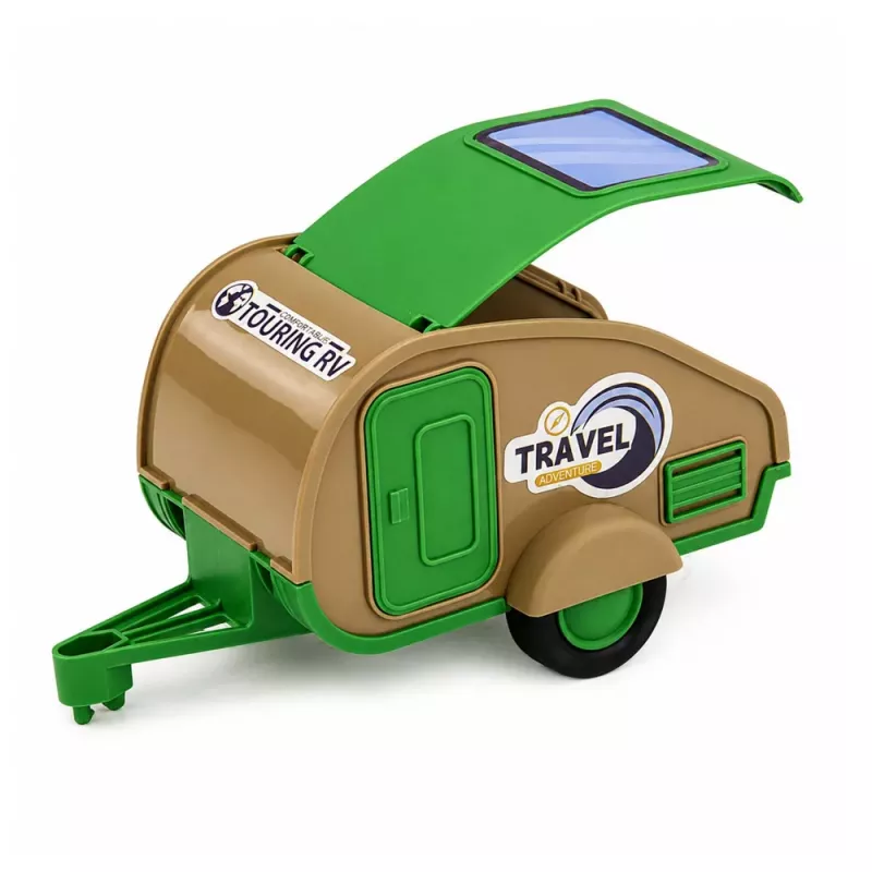 LEAN TOYS Visureigis su Priekaba Garsai Žalia ir Ruda Turistų Rinkinys