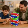 LEAN TOYS Įgūdžių žaidimas „Blokų bokštas“ su akutėmis kauliuku, spalvingas, 30 vnt.