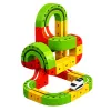 LEAN TOYS Magnetinis takelis su elektriniu traukiniu 3D kūrybinė konstrukcija 67 vnt.