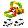 LEAN TOYS Magnetinis takelis su elektriniu traukiniu 3D kūrybinė konstrukcija 67 vnt.